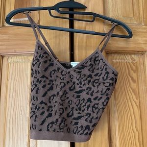 Cropped cheetah Print Tank